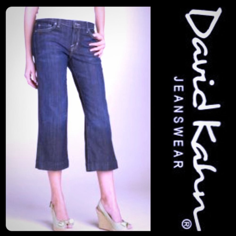 David Kahn Jeans Womens Size 12 Wide Leg‎ Crop Capri Flap Pocket 4982